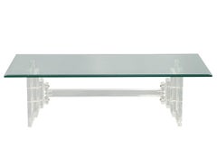Cocktail Table moderno in lucite con base geometrica