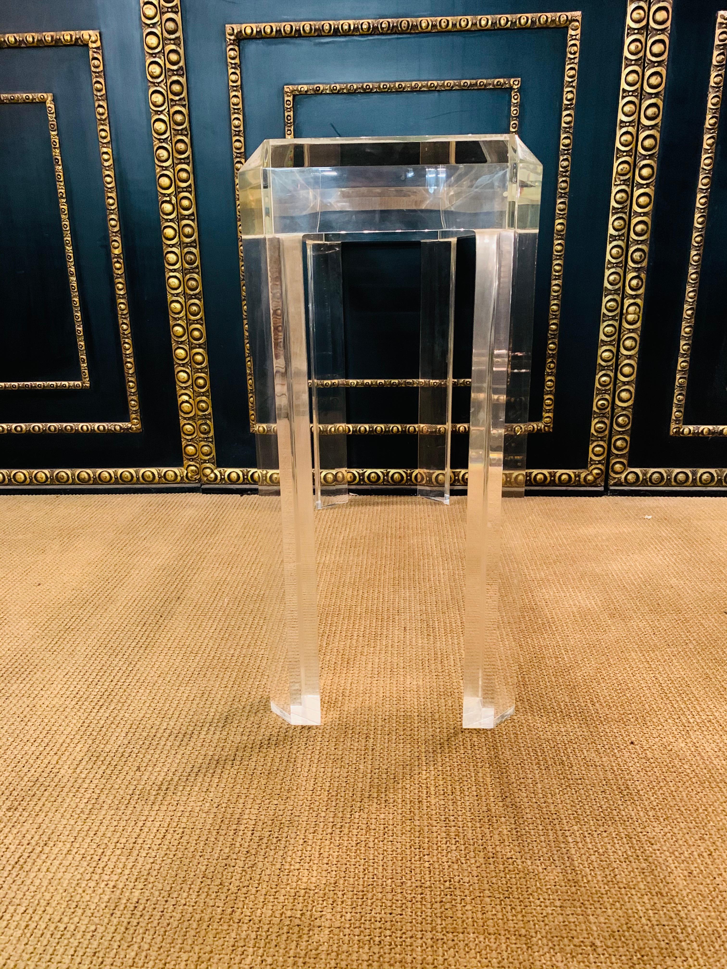 Modern Acrylic Console with 4 High Legs New York Style For Sale 8