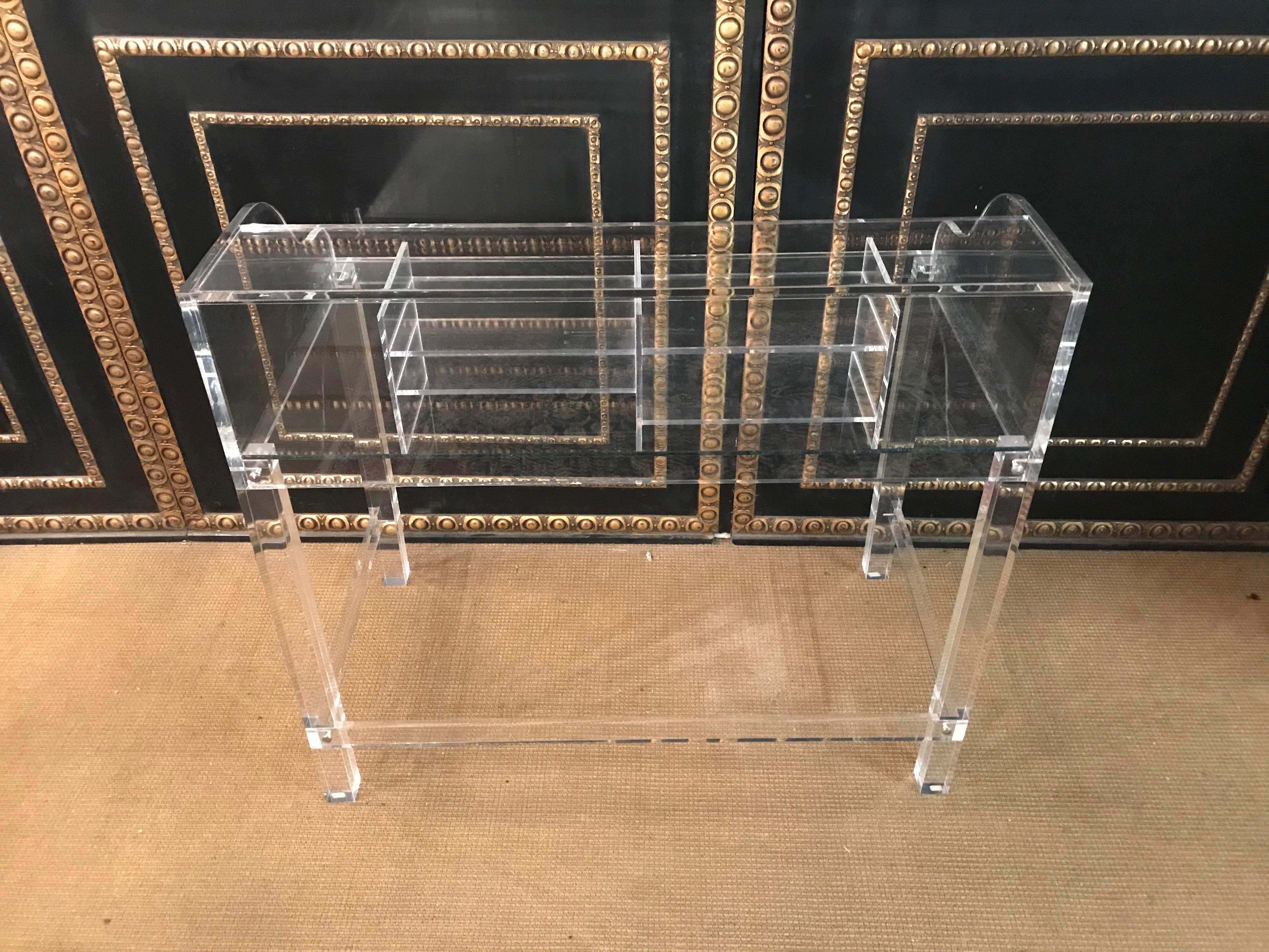 Modern Acrylic Desk with Top with 4 Legs 4