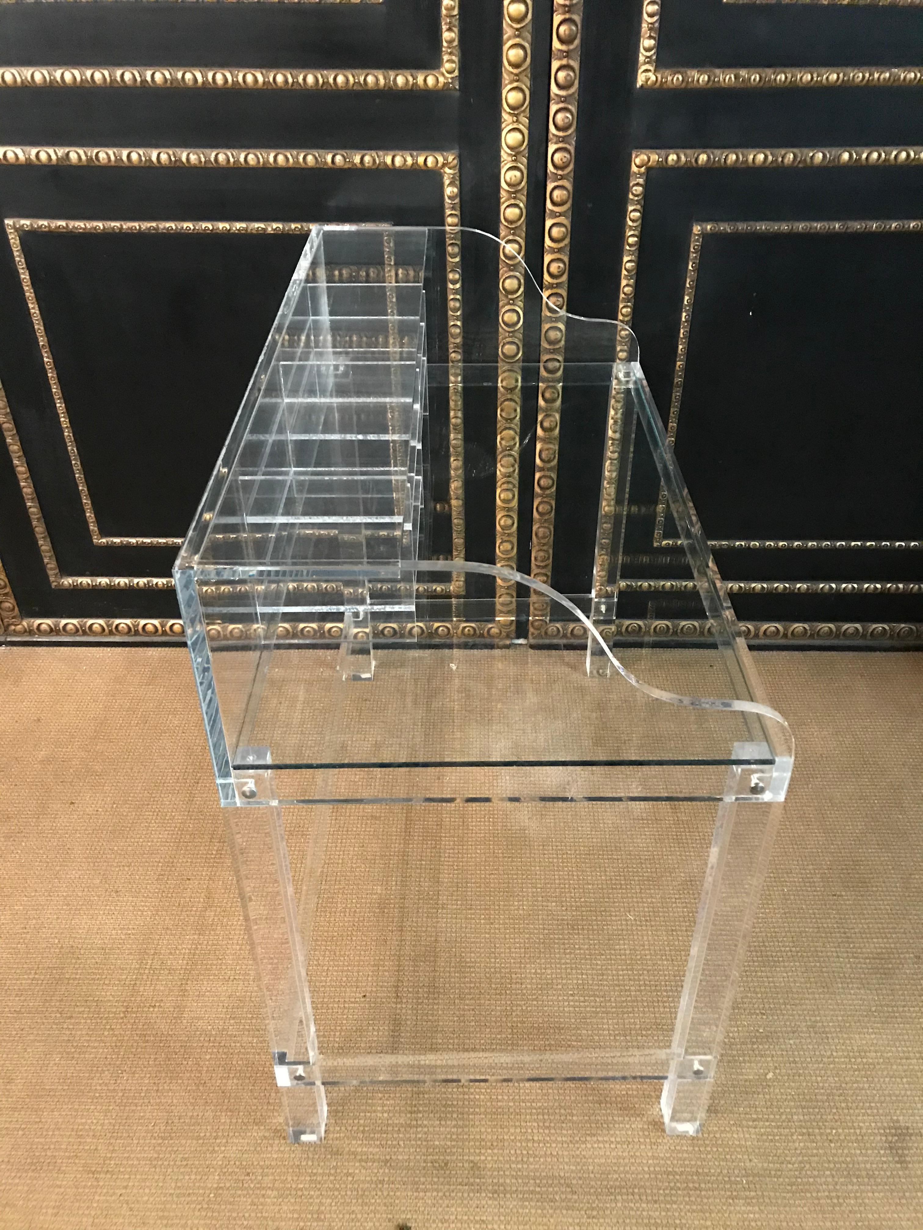 20th Century Modern Acrylic Desk with Top with 4 Legs