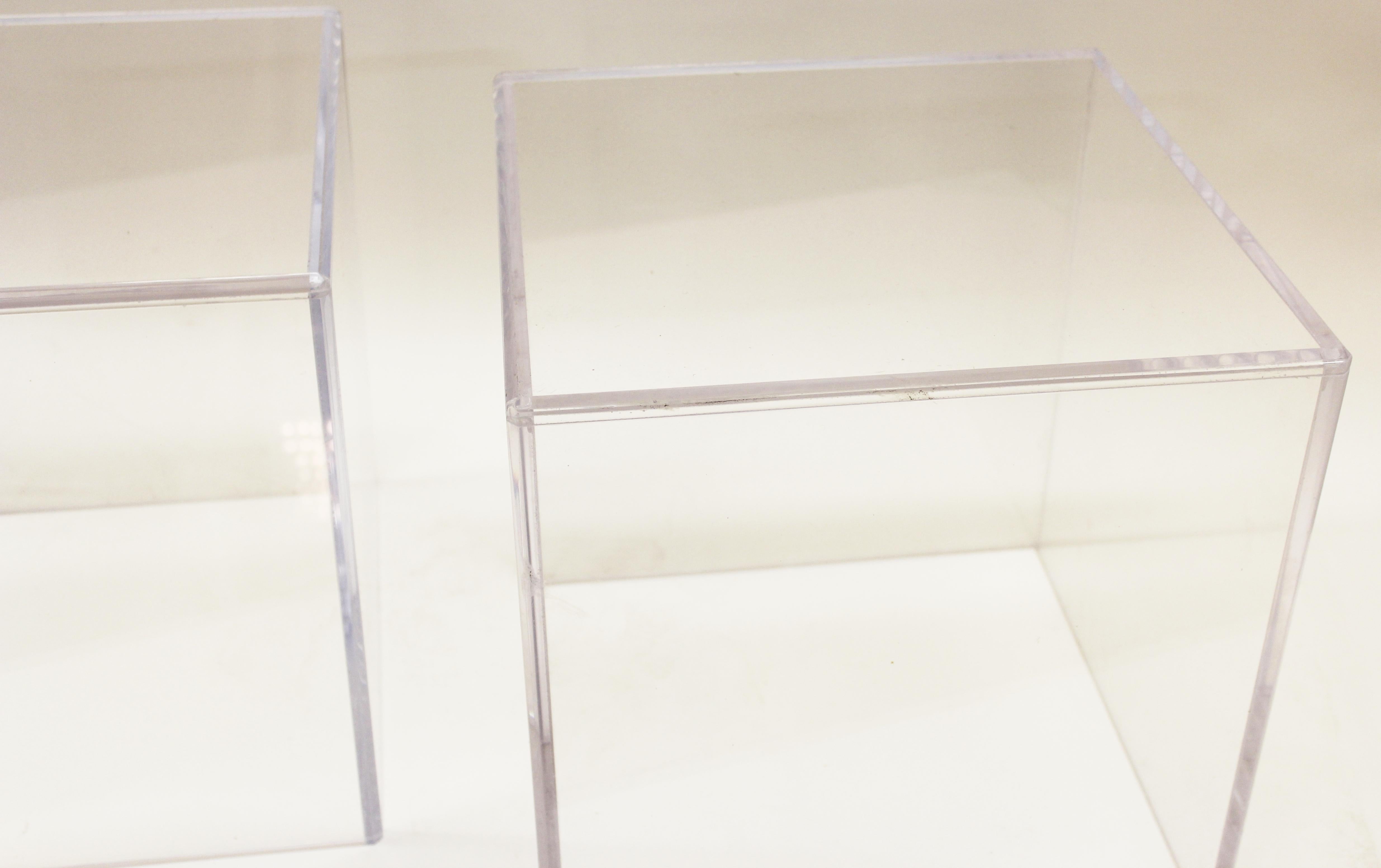 Modern Acrylic Display Pedestal Cubes or Side Tables at 1stDibs