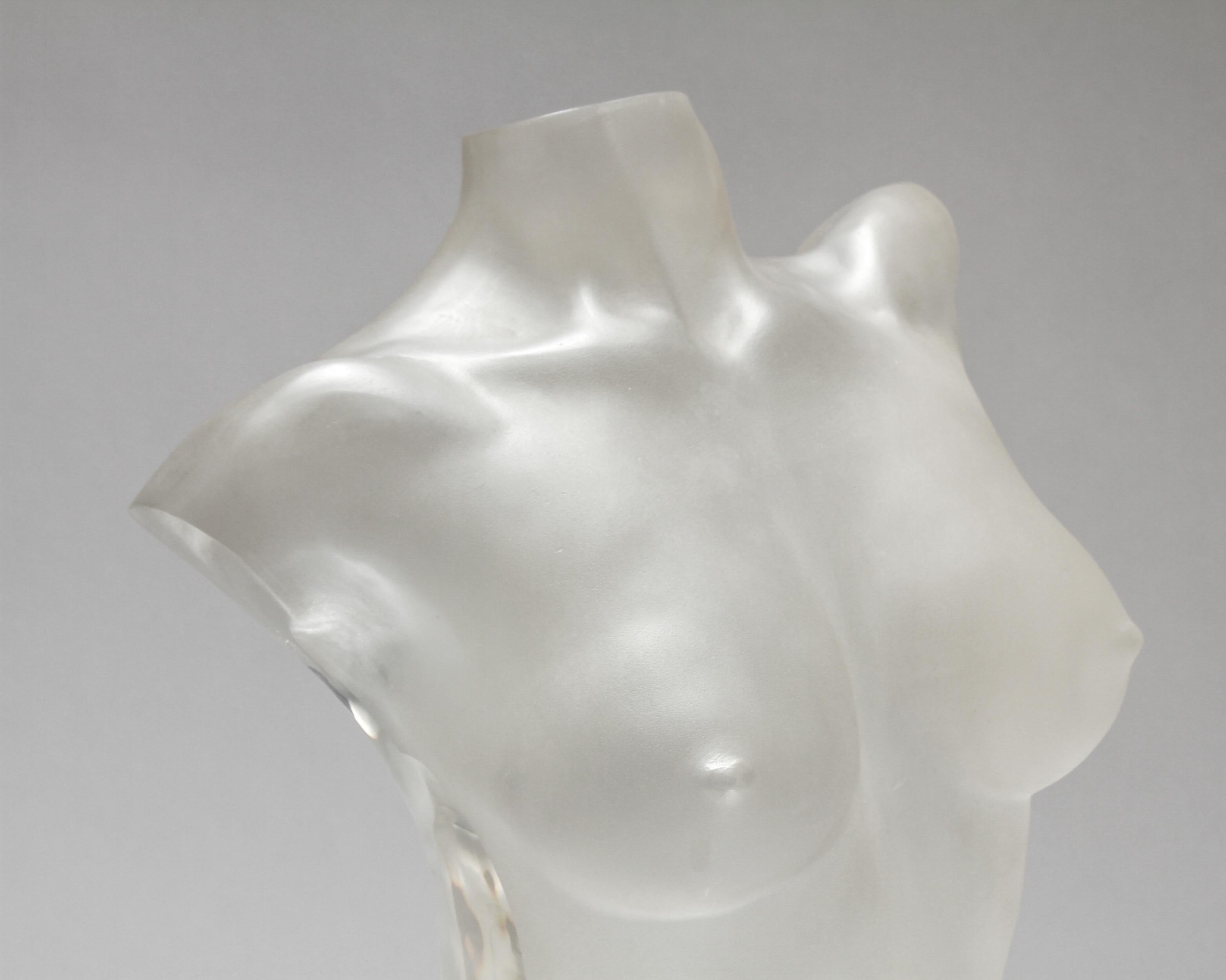 Modern Acrylic Female Torso Sculpture In Good Condition In New York, NY