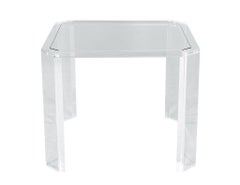 Modern Acrylic Octagonal Table with Glass Top
