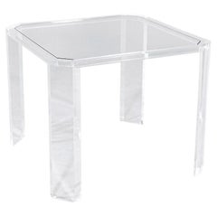 Modern Acrylic Octagonal Table with Glass Top