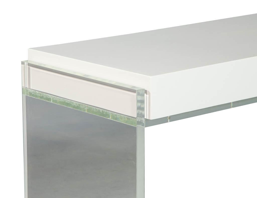 Modern Acrylic Polished White Writing Desk 1