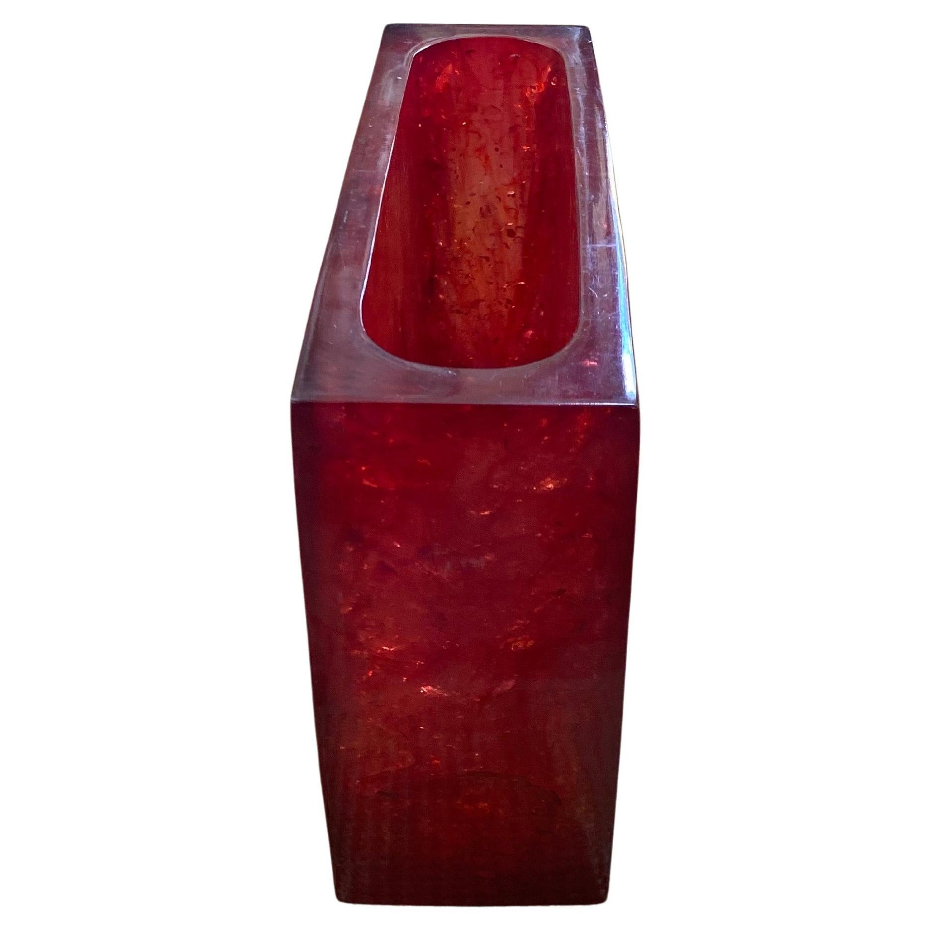 Resina Vaso rettangolare moderno in acrilico di Studio A Nova del 1980 in vendita