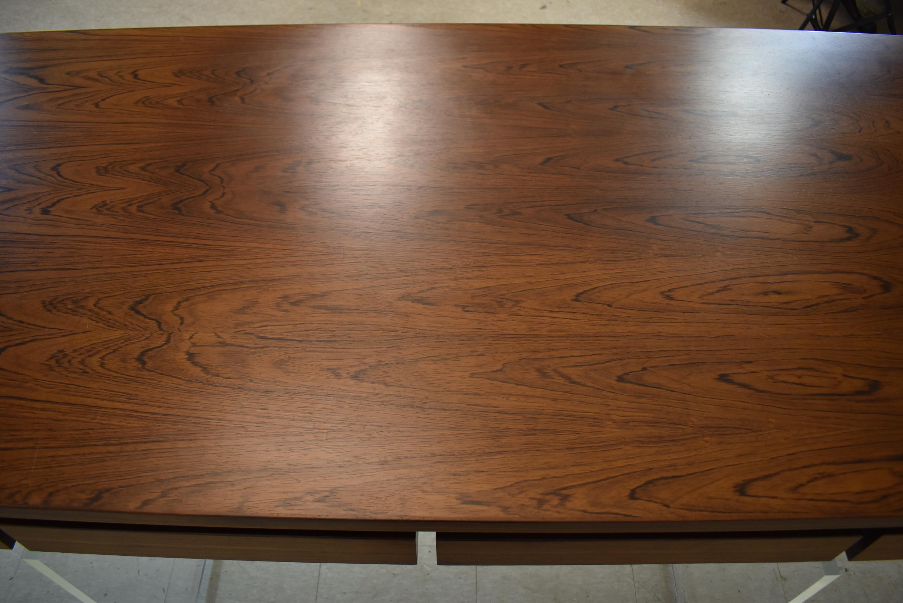 20th Century Modern Acrylic & Rosewood Desk Poul Norreklit For Sale