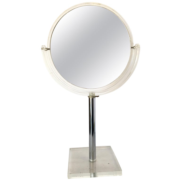 Modern Acrylic Table Top Vanity Mirror, Modern Acrylic Vanity Table