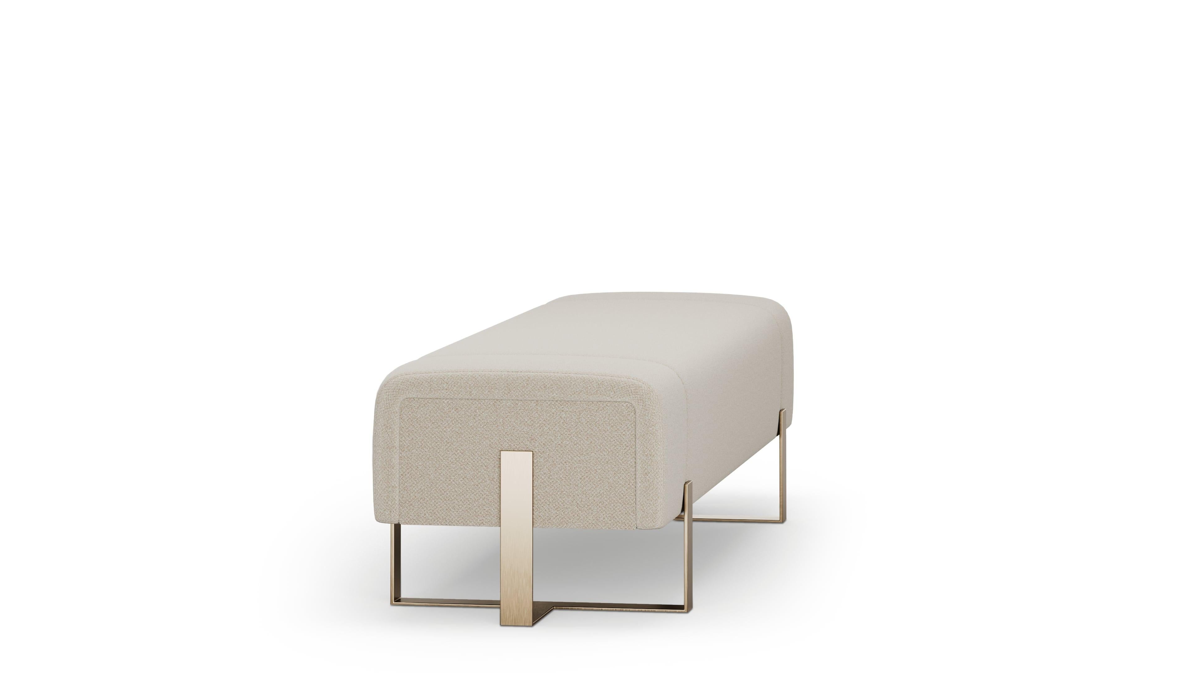 Banco moderno Adeline con patas metálicas By Elbra Home Cepillado en venta