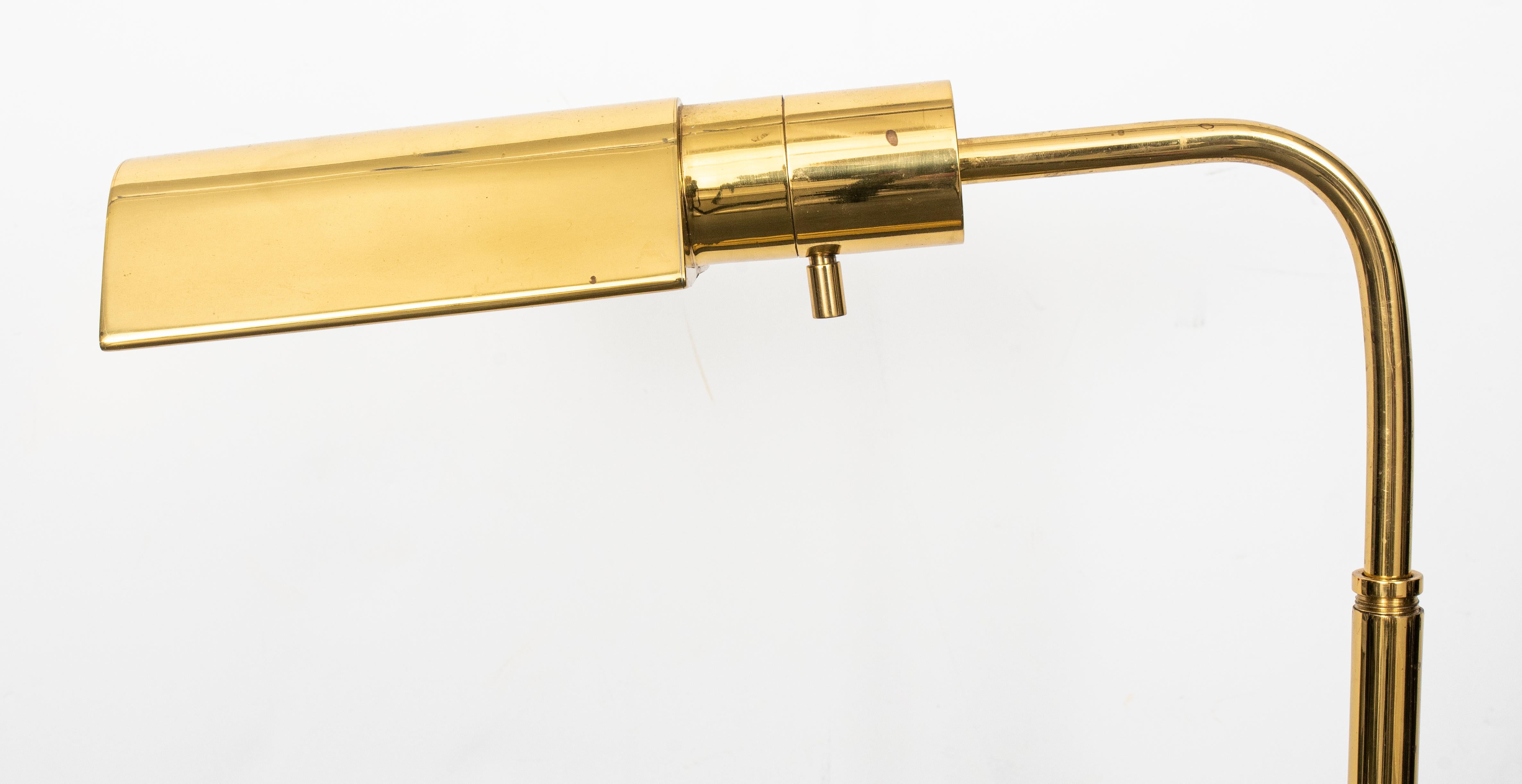 20th Century Modern Adjustable Brass Floor Lamp For Sale