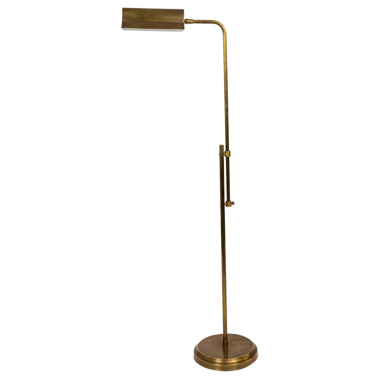 Modern Adjustable Brass Pharmacy Floor Lamp '2 Available' at 1stDibs