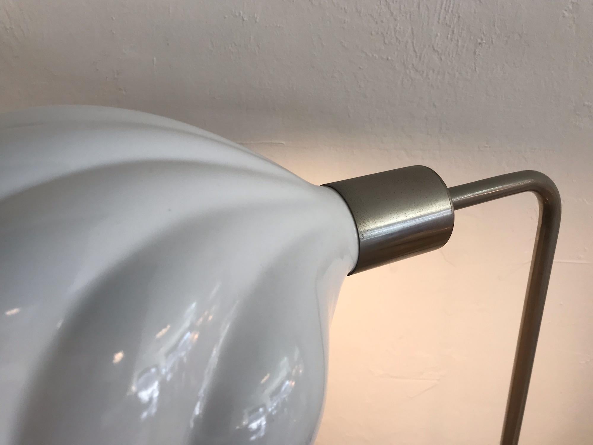 Modern Adjustable Floor Lamp in Brushed Steel by Tommaso Barbi, Italy, 1970s For Sale 1