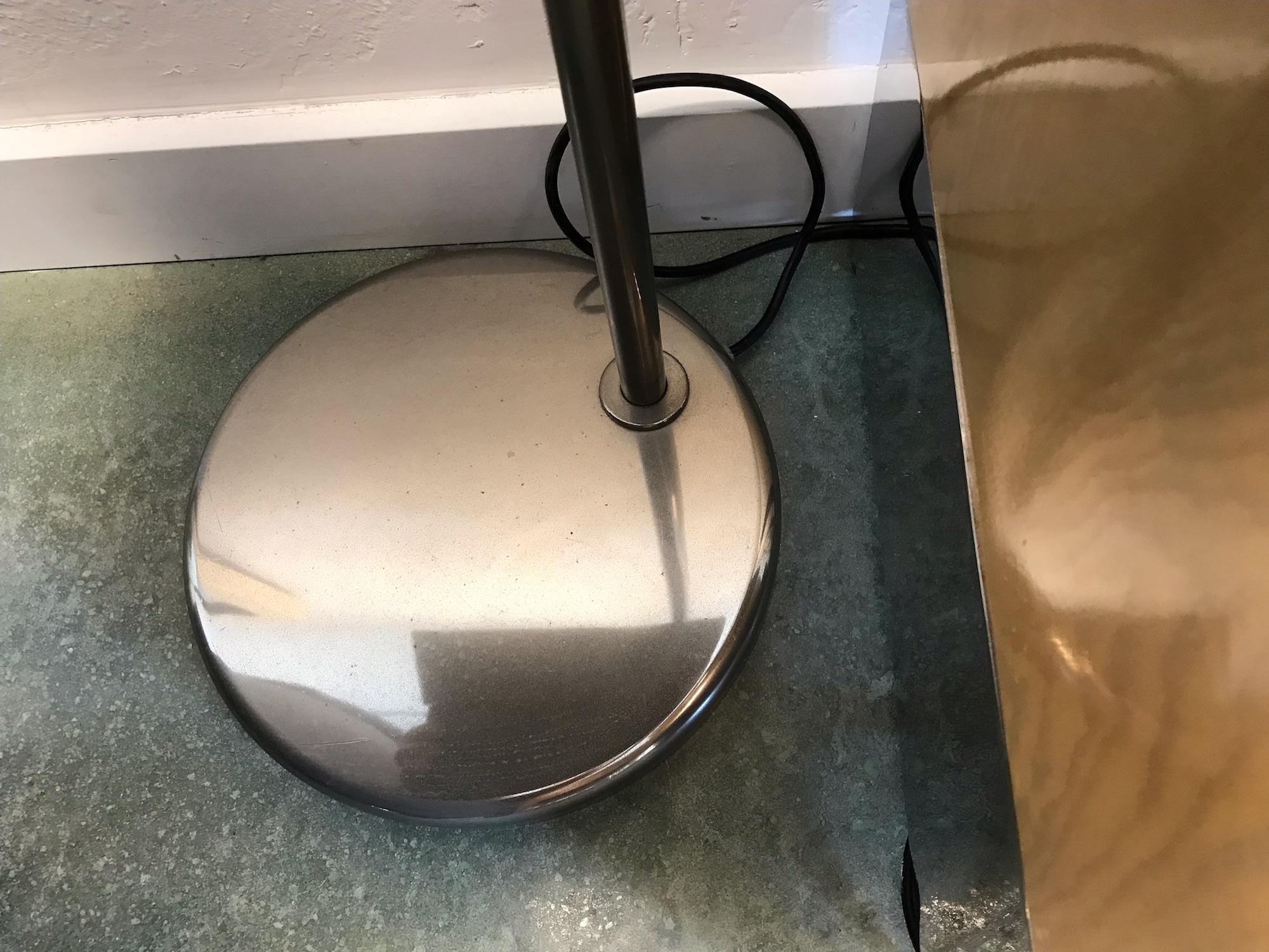 Modern Adjustable Floor Lamp in Brushed Steel by Tommaso Barbi, Italy, 1970s For Sale 3