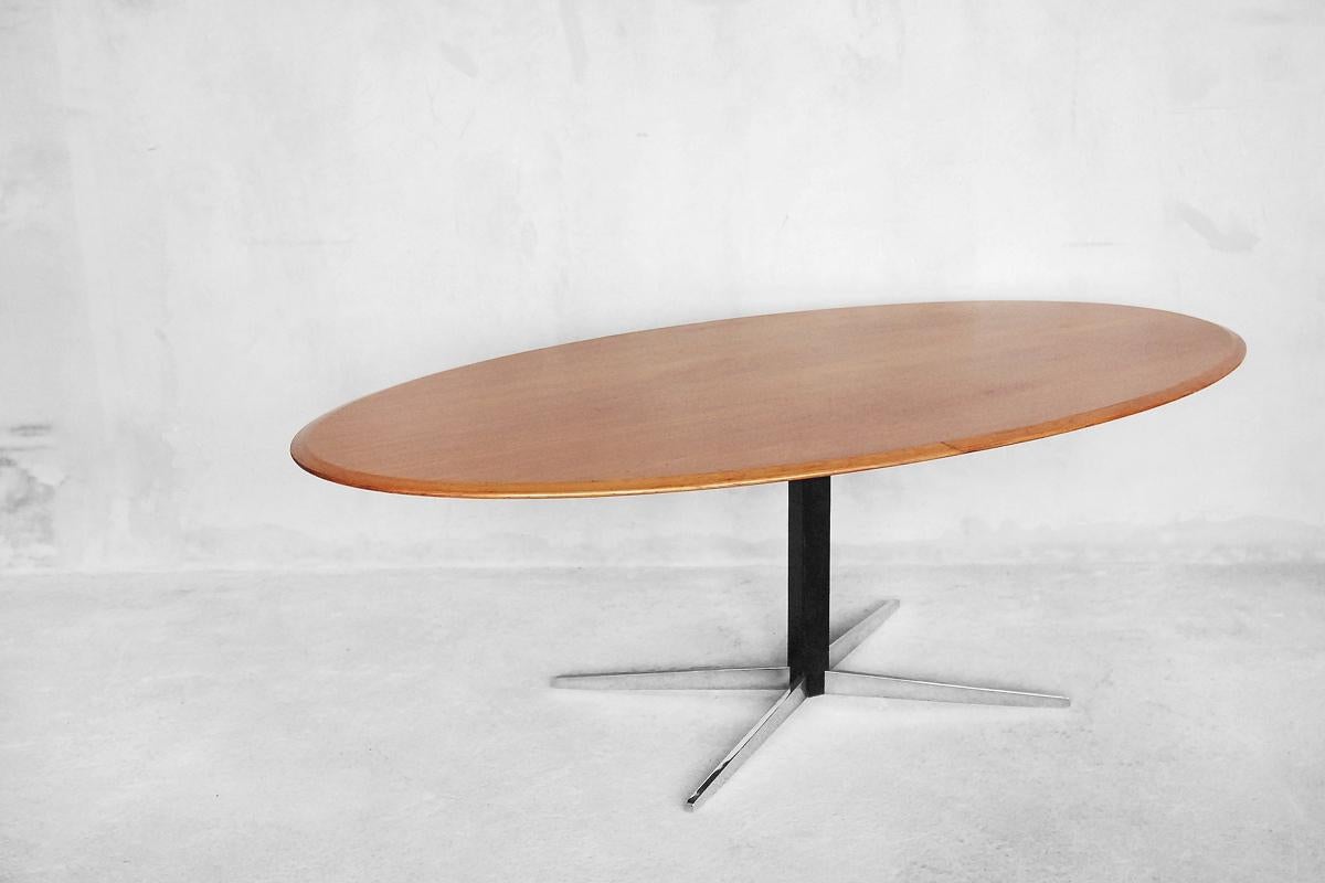 Modern Adjustable Oval Table by J.M. Thomas for Wilhelm Renz, 1960s 4