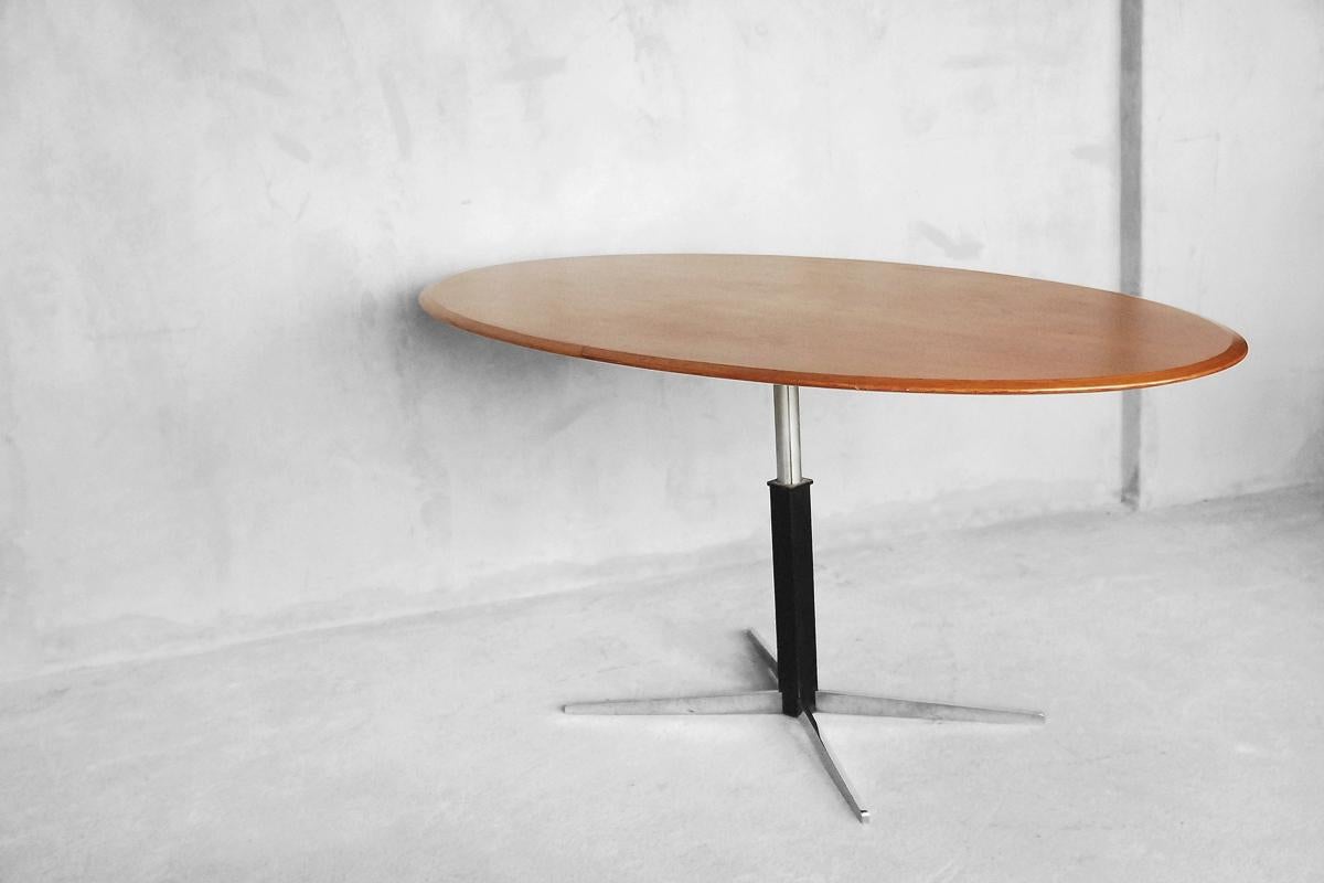 Mid-Century Modern Modern Adjustable Oval Table by J.M. Thomas for Wilhelm Renz, 1960s