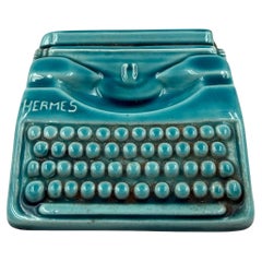 Modern advertising ceramic ashtray, Hermes France 1960s