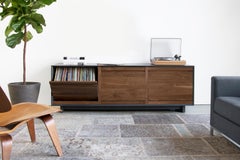Modern Aero Walnut LP Storage Cabinet