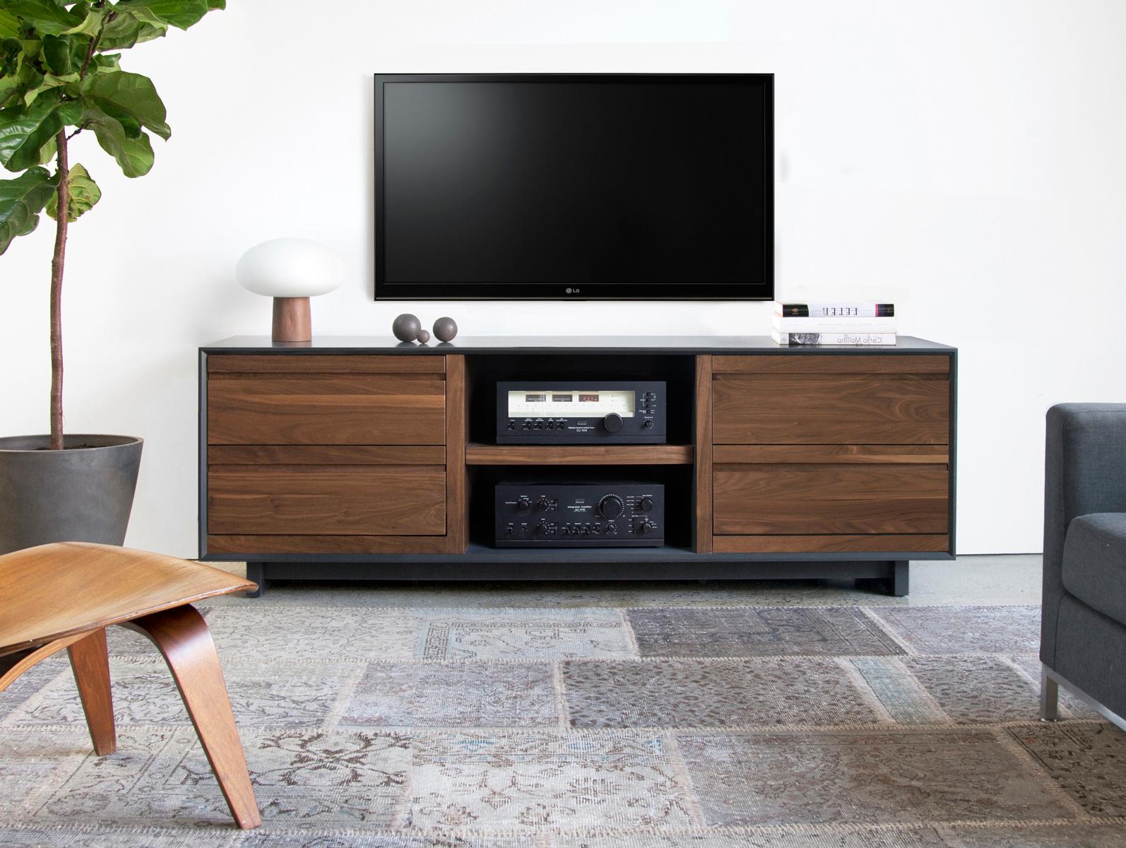 Fait main The Moderns Aeros Walnut LP Storage Cabinet en vente