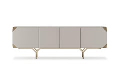 Modern Aesthetic Mejhal Sideboard With Marble Top And Metallic Legs