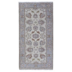 Tapis de couloir moderne afghan à motif floral dans les tons terreux, bruns et crème