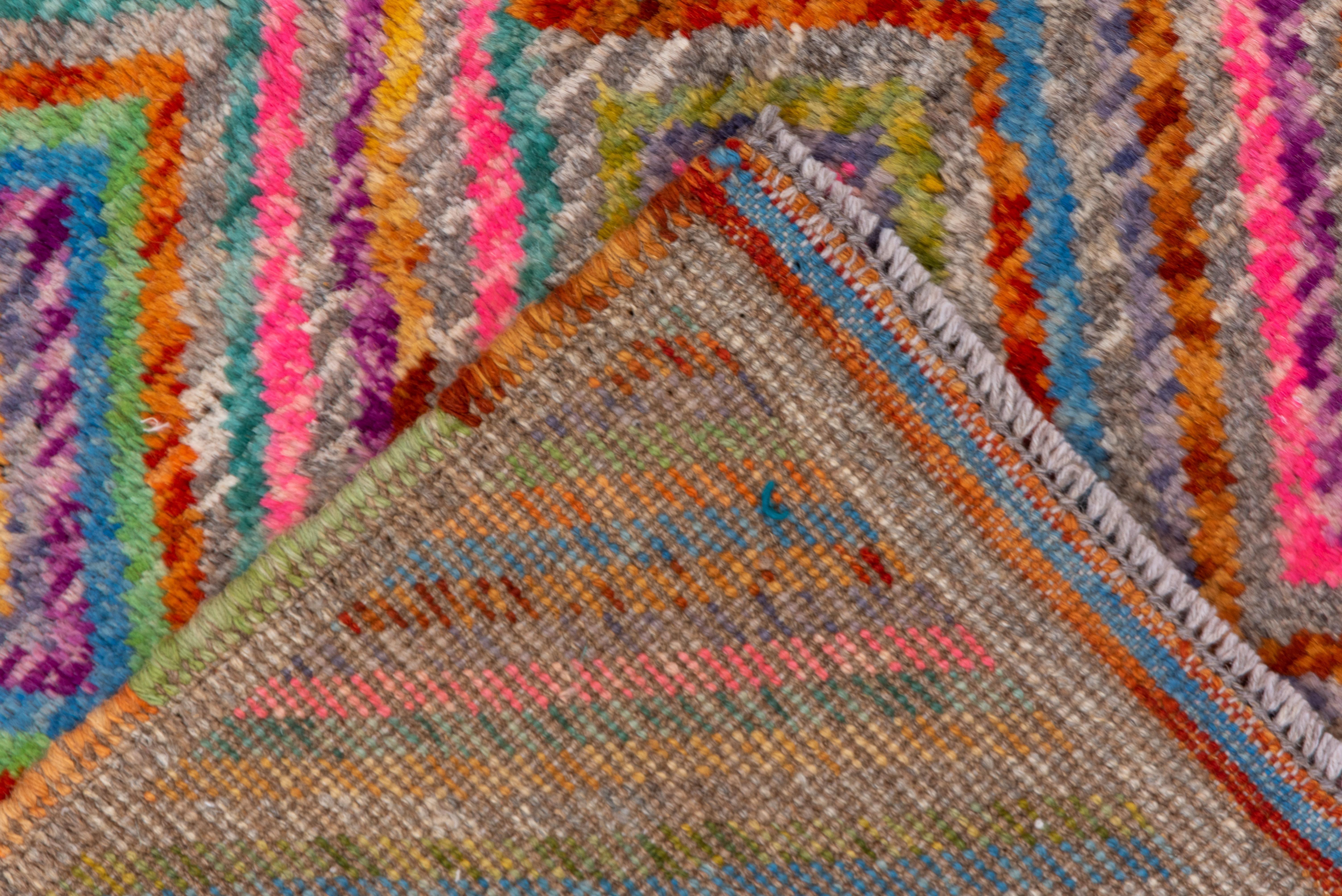Contemporary Modern Afghan Gabbeh Rug, Multicolored, Kids Room Rug, Girls Room Rug For Sale