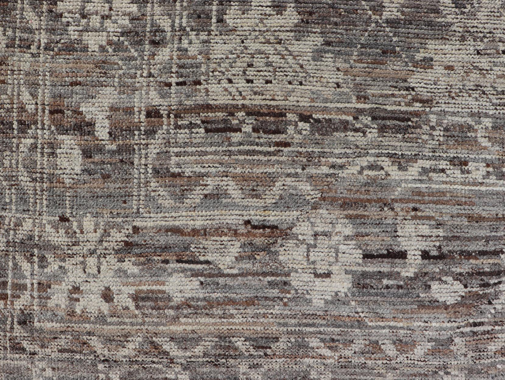 Moderner Oushak-Designierter Teppich von Keivan Woven Arts aus Wolle mit Blumenmuster (21. Jahrhundert und zeitgenössisch) im Angebot