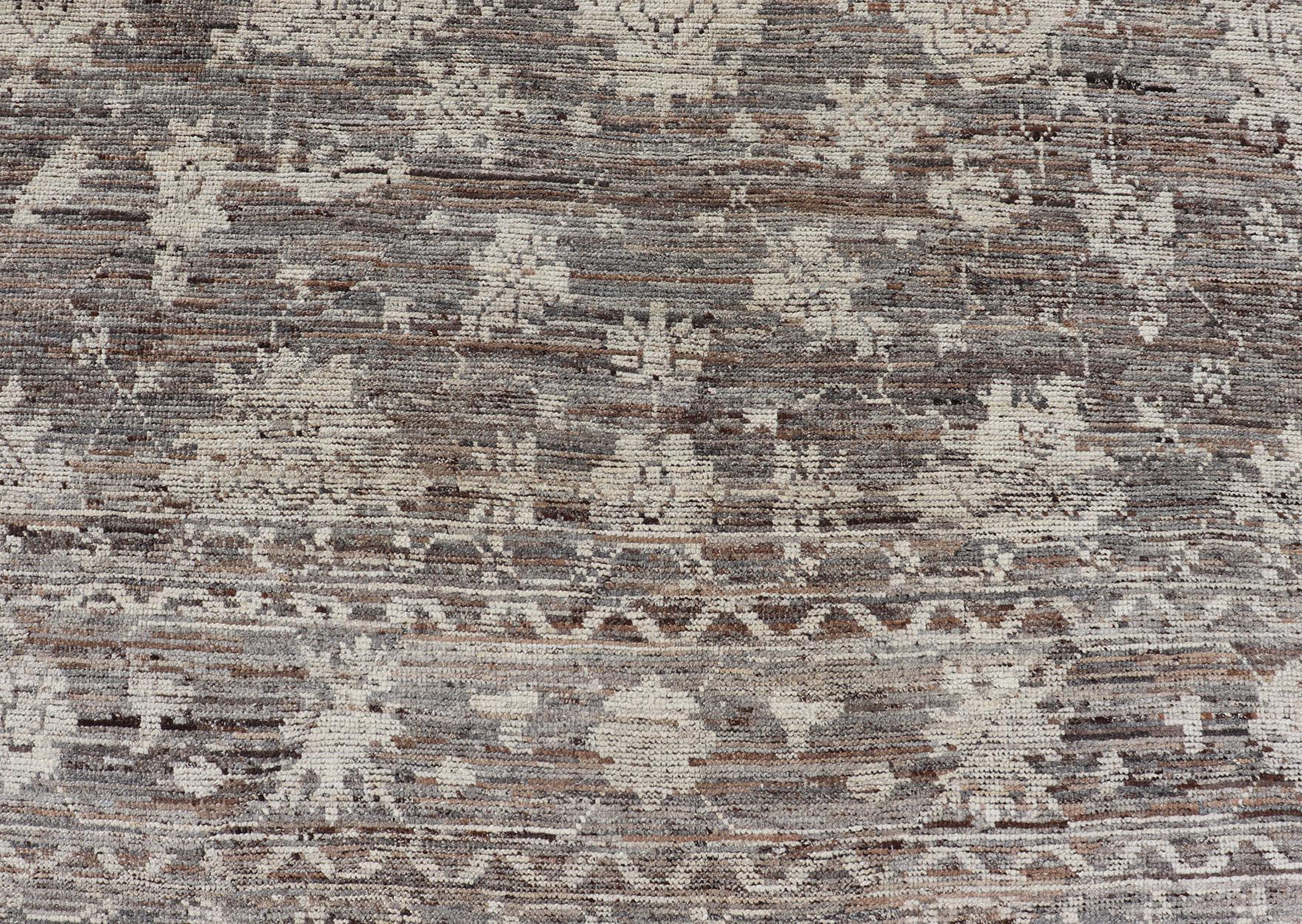 Moderner Oushak-Designierter Teppich von Keivan Woven Arts aus Wolle mit Blumenmuster im Angebot 1