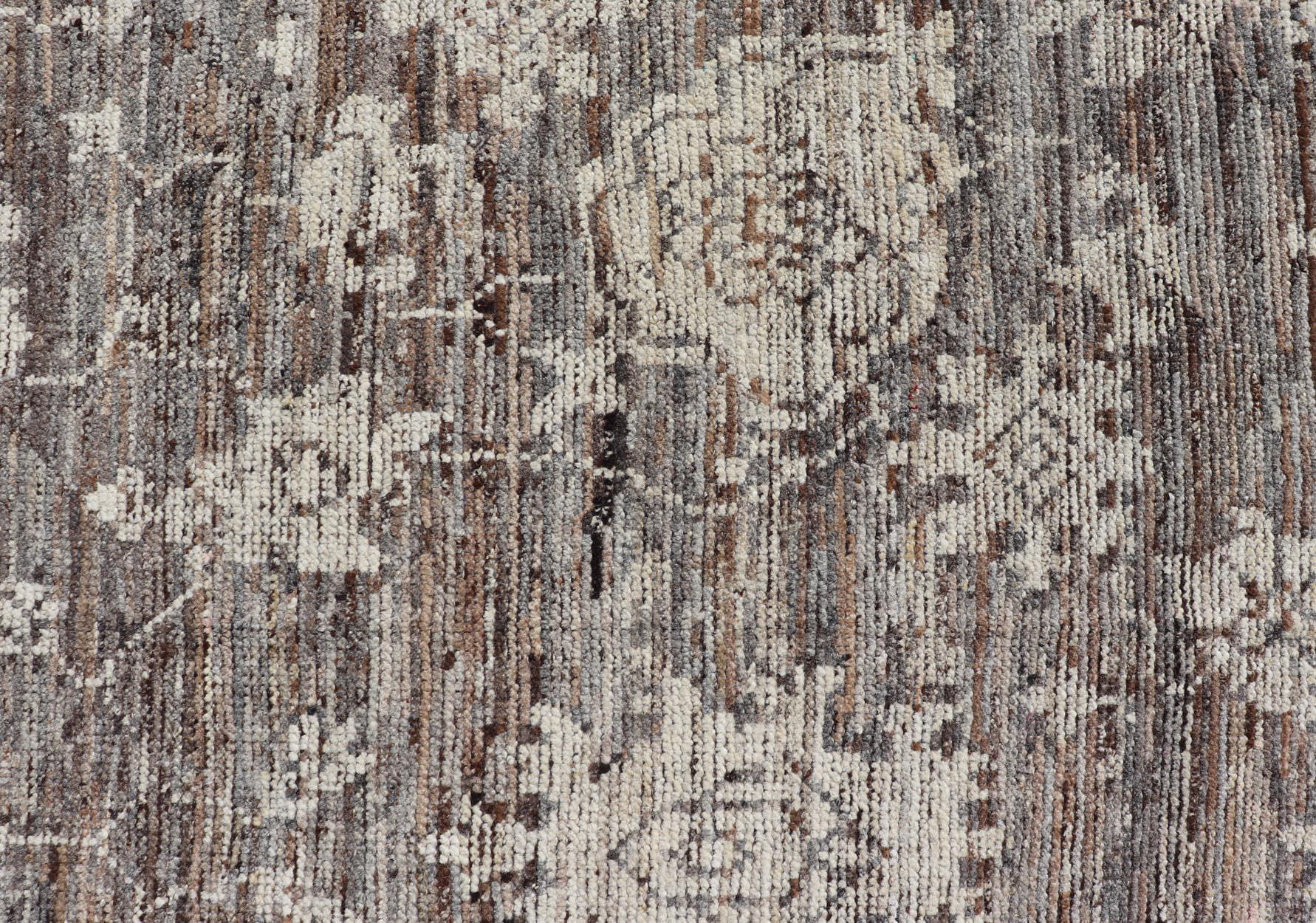 Moderner Oushak-Designierter Teppich von Keivan Woven Arts aus Wolle mit Blumenmuster im Angebot 2