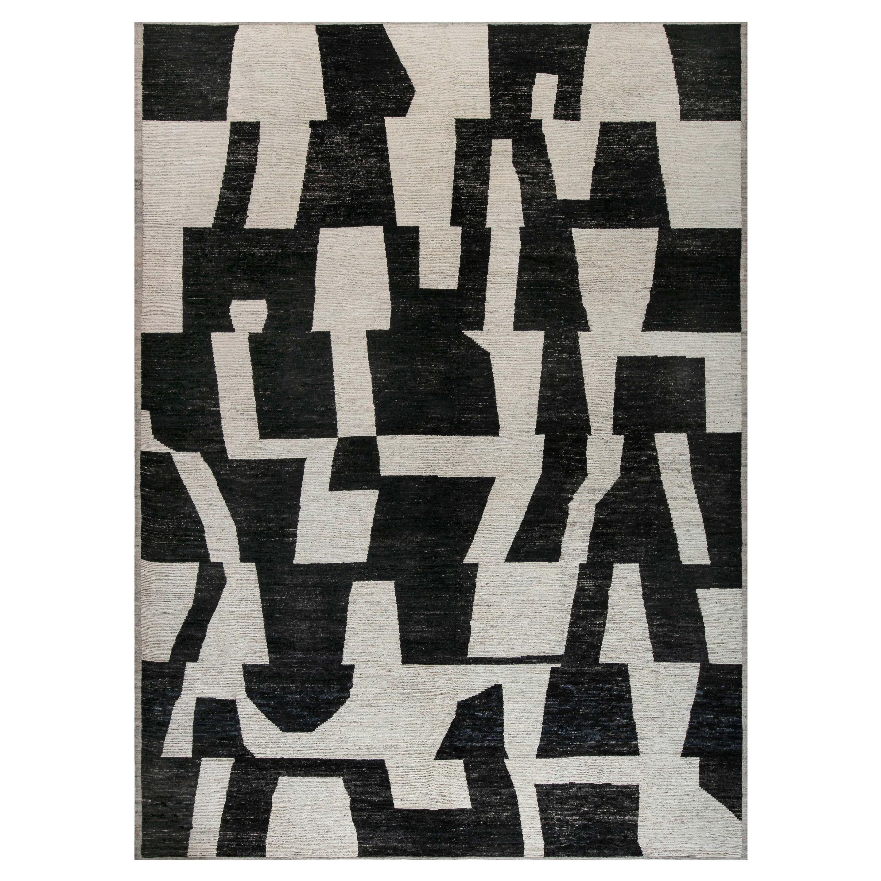 Modern Afghan Hand-Knotted Wool Rug by Doris Leslie Blau