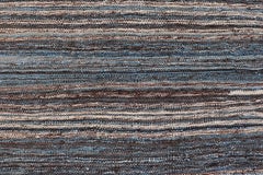 Modern Afghan Kilim Rug in Deep Blue and Gray Horizontal Stripe Design9'0 x 12'2