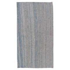 Moderno Rug & Kilim afgano nei toni del blu e del grigio 1'10 x 3'4