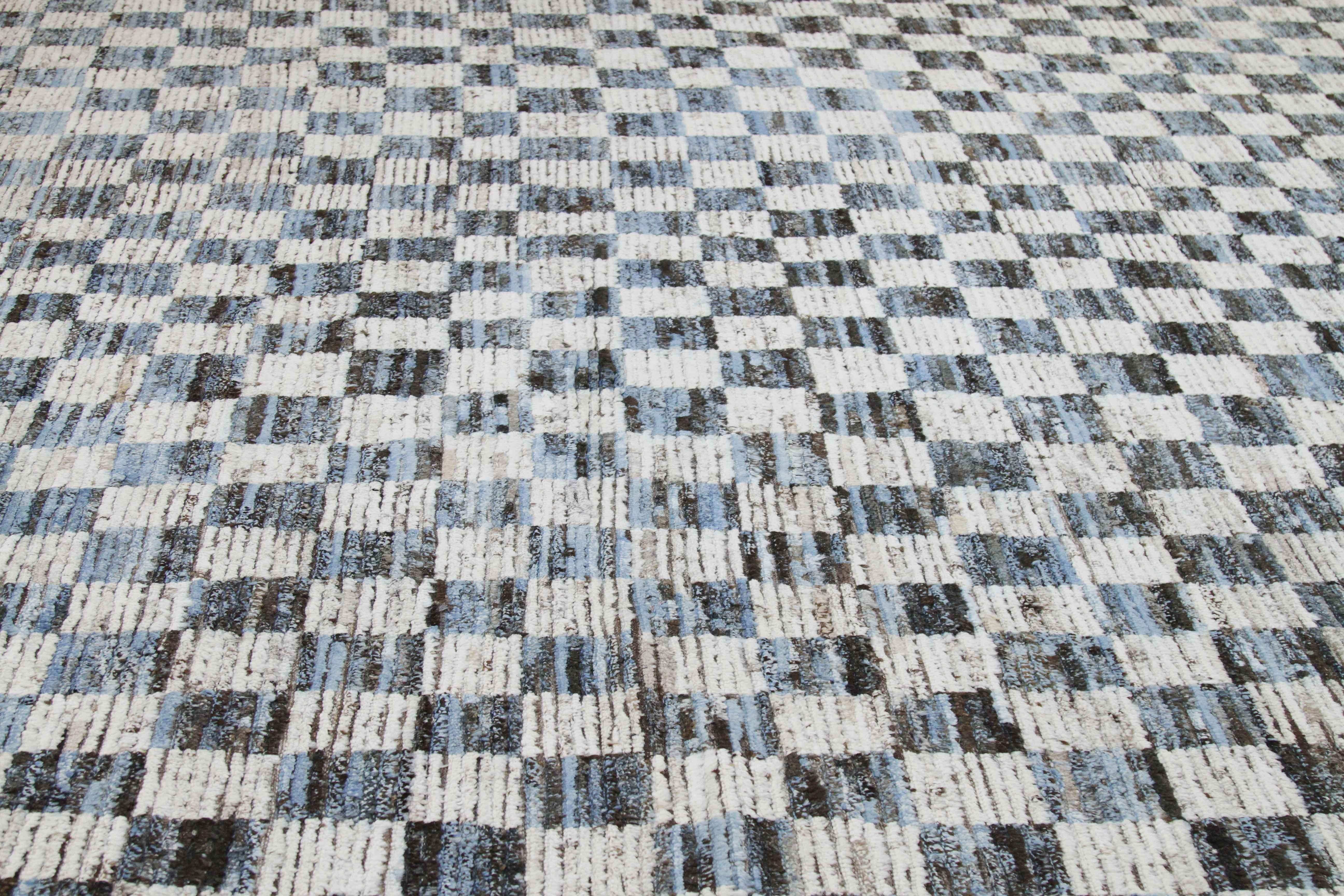 checkered moroccan rug