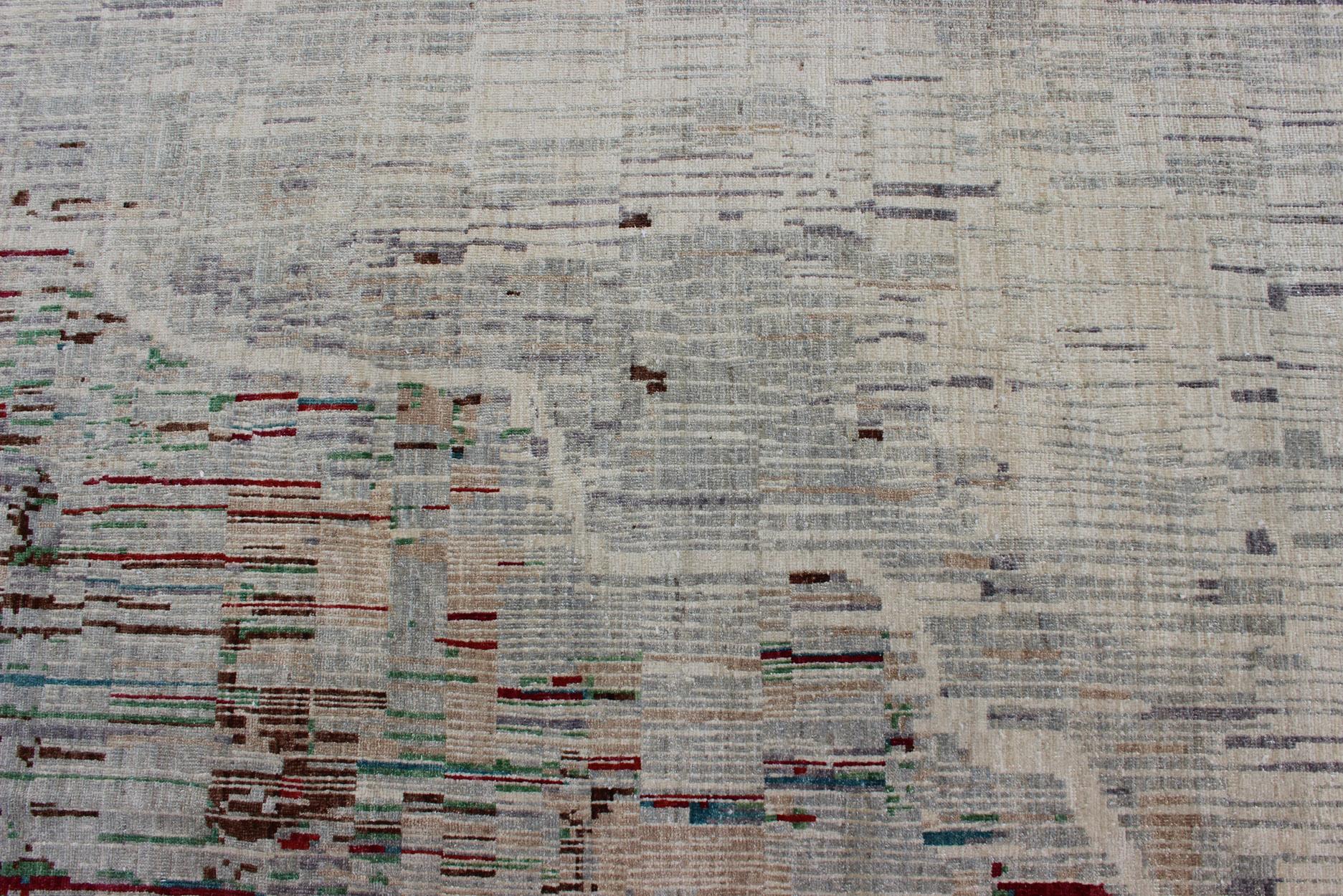 Tapis afghan moderne avec motif abstrait en vente 5