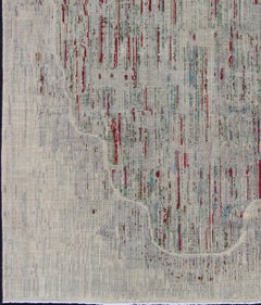 Modern Afghan Rug with Abstract Pattern