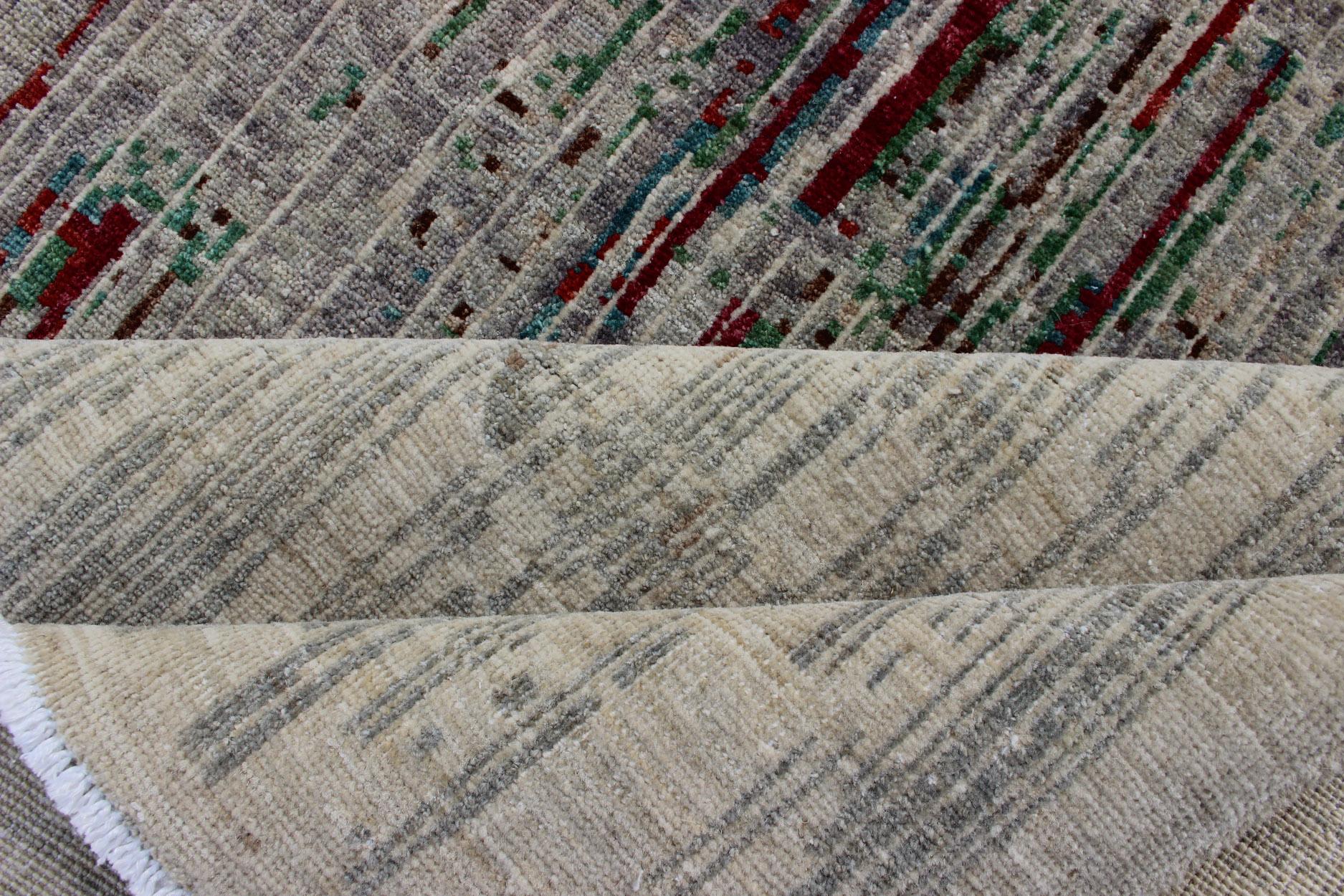 Noué à la main Tapis afghan moderne avec motif abstrait en vente