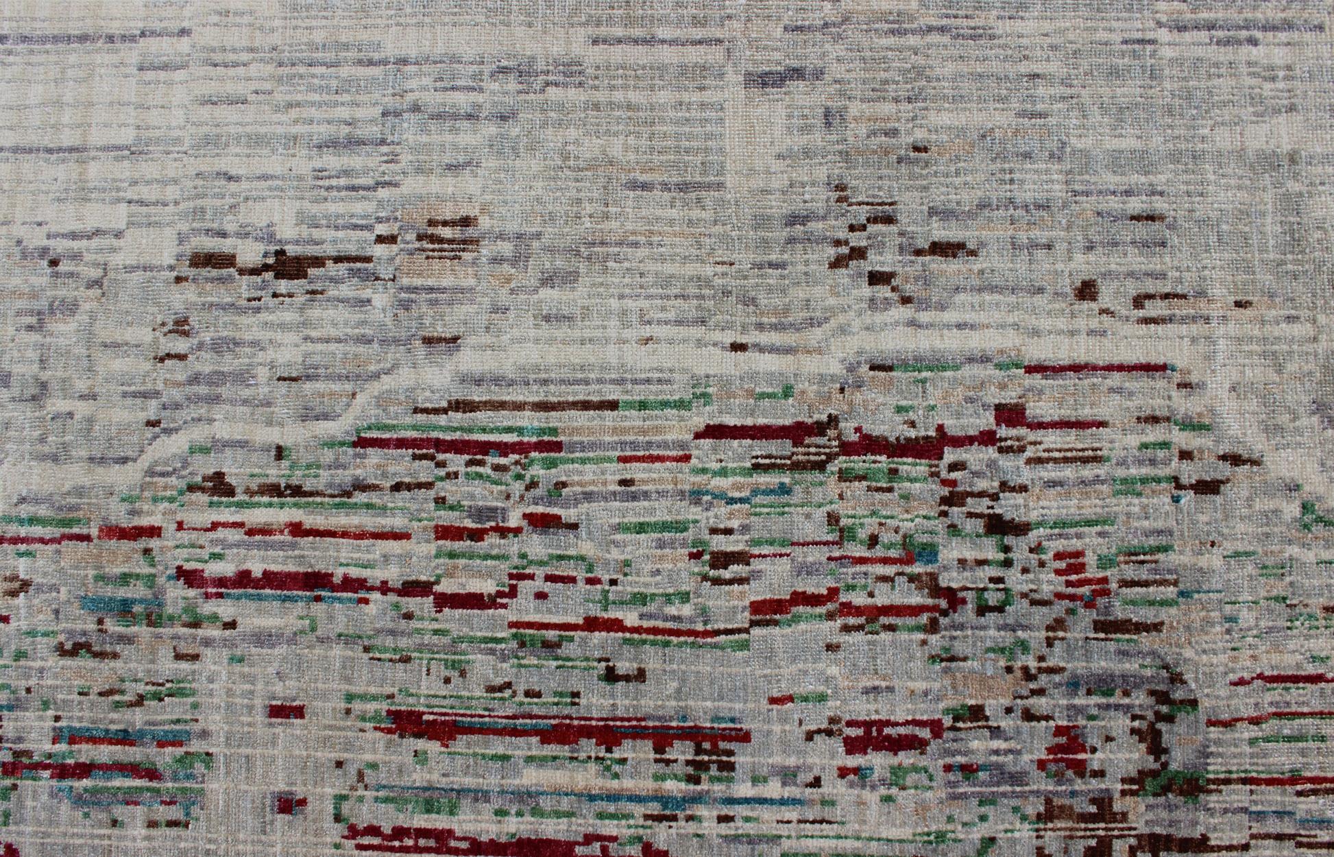 Moderner Afghanenteppich mit abstraktem Muster (21. Jahrhundert und zeitgenössisch) im Angebot