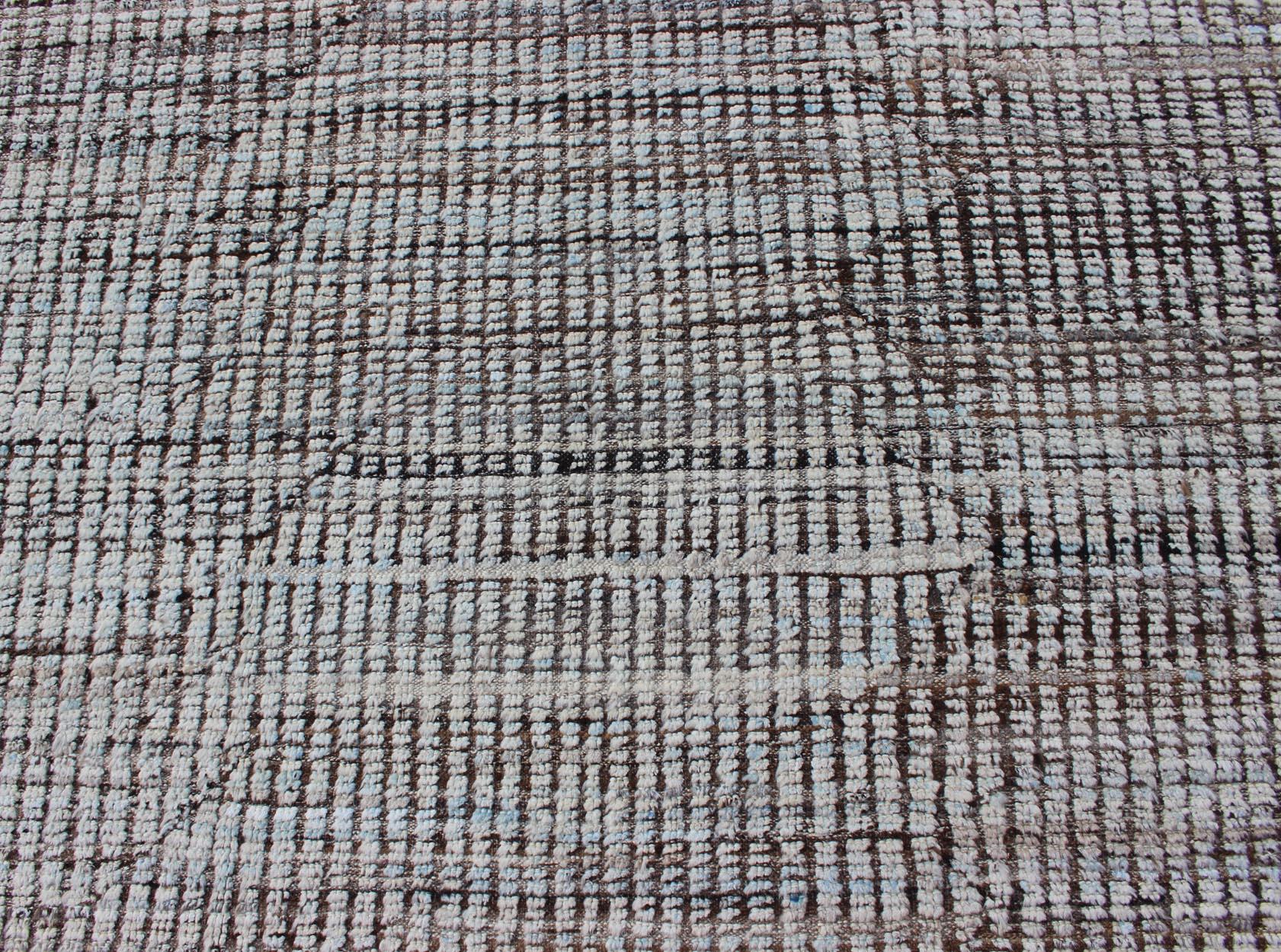 Modern Afghanistan Rug in Neutral Tones with Subdued Design For Sale 3