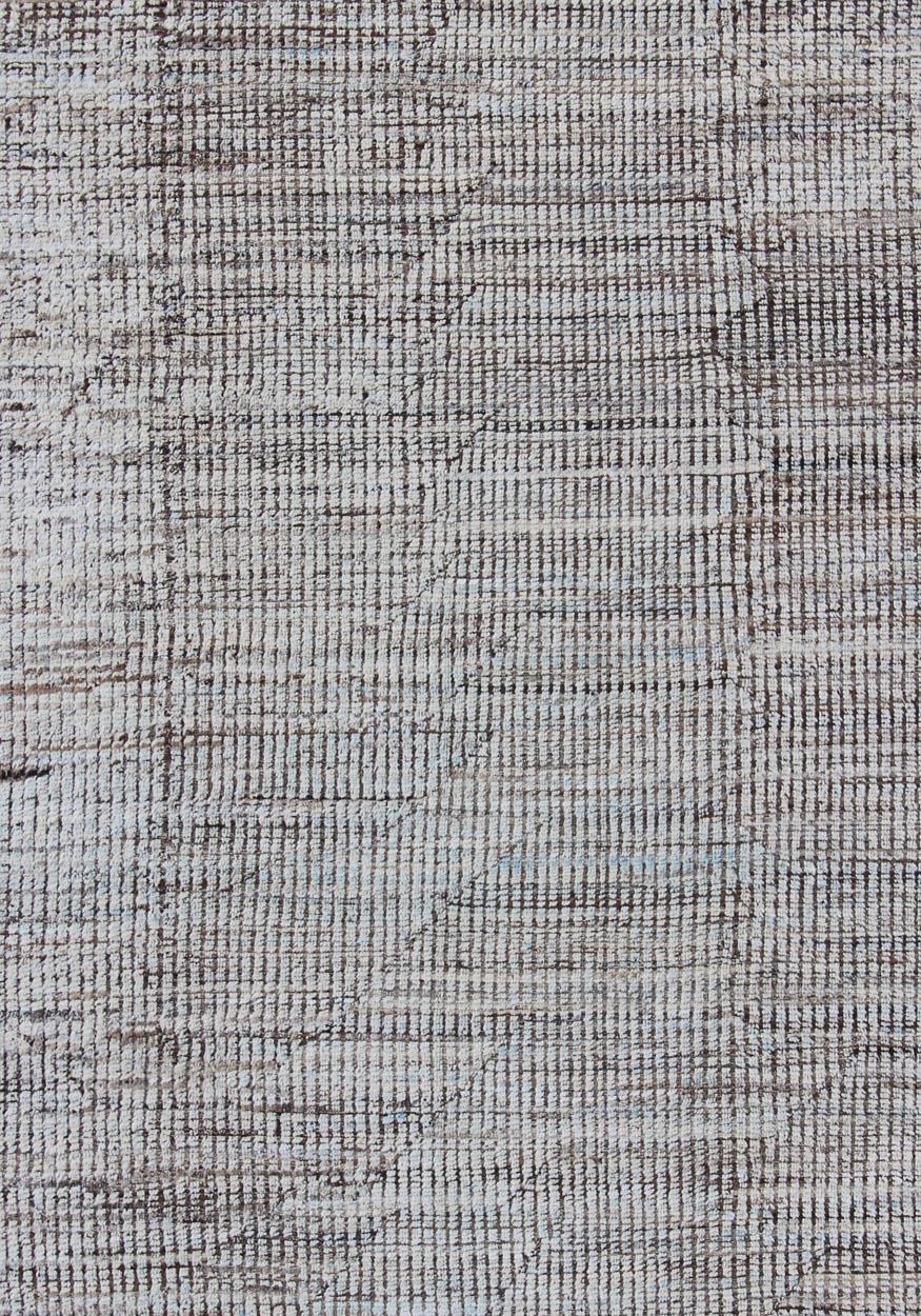 Modern Afghanistan Rug in Neutral Tones with Subdued Design In New Condition For Sale In Atlanta, GA