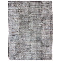 Modern Afghanistan Rug in Neutral Tones with Subdued Design