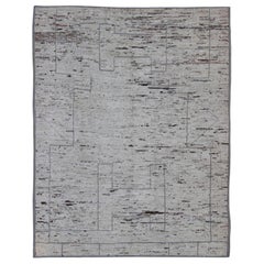 Modern Afghanistan Rug in Neutral Tones with Subdued Design