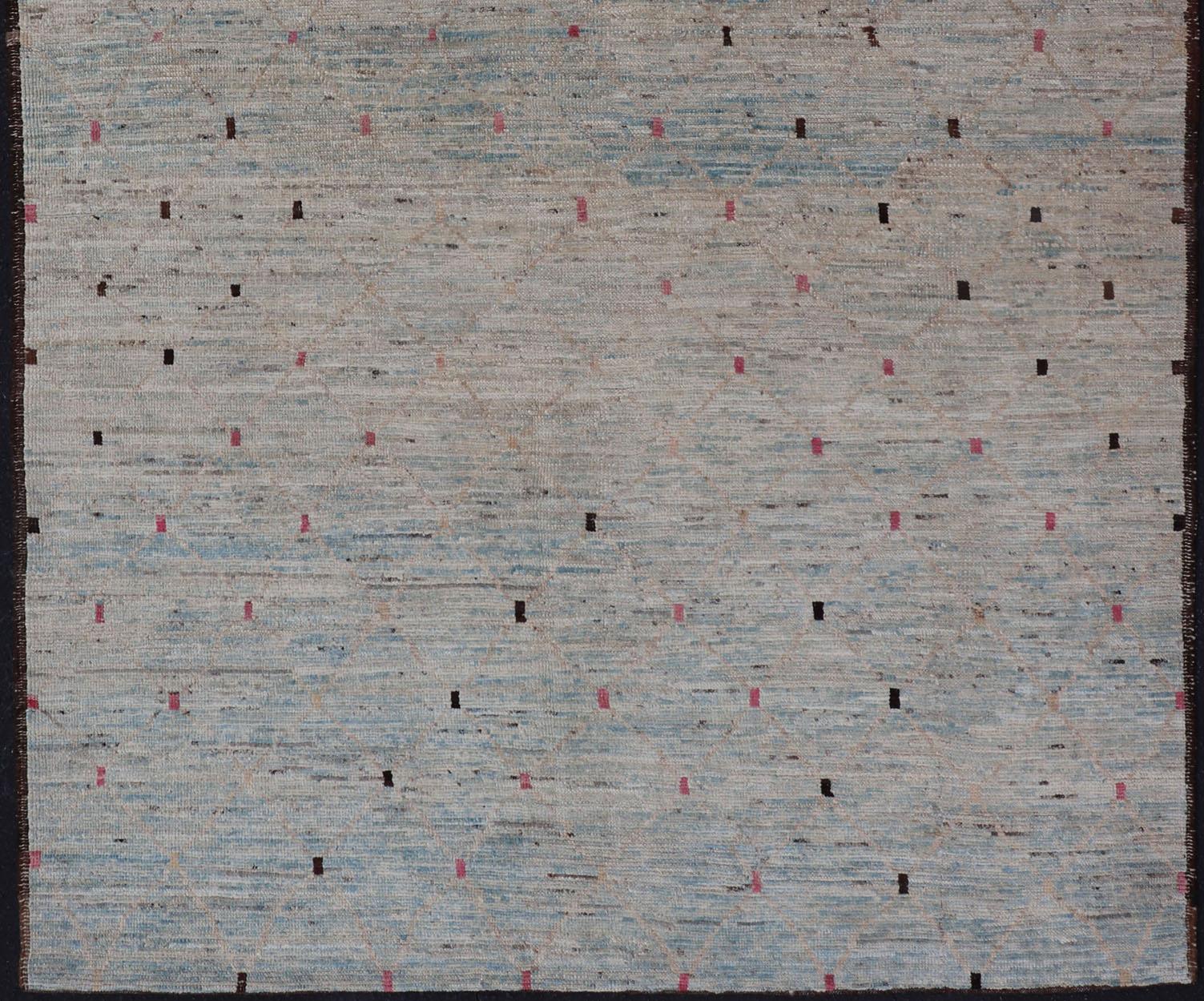 Modern Afghanistan Rug with All-Over Modern Pattern In New Condition For Sale In Atlanta, GA