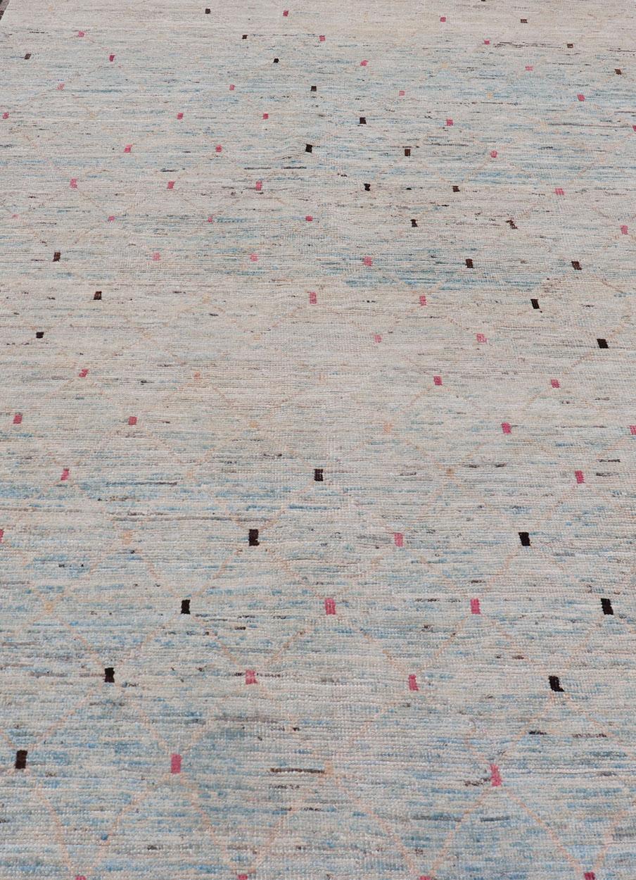 XXIe siècle et contemporain Tapis moderne d'Afghanistan à motifs modernes sur toute sa surface en vente