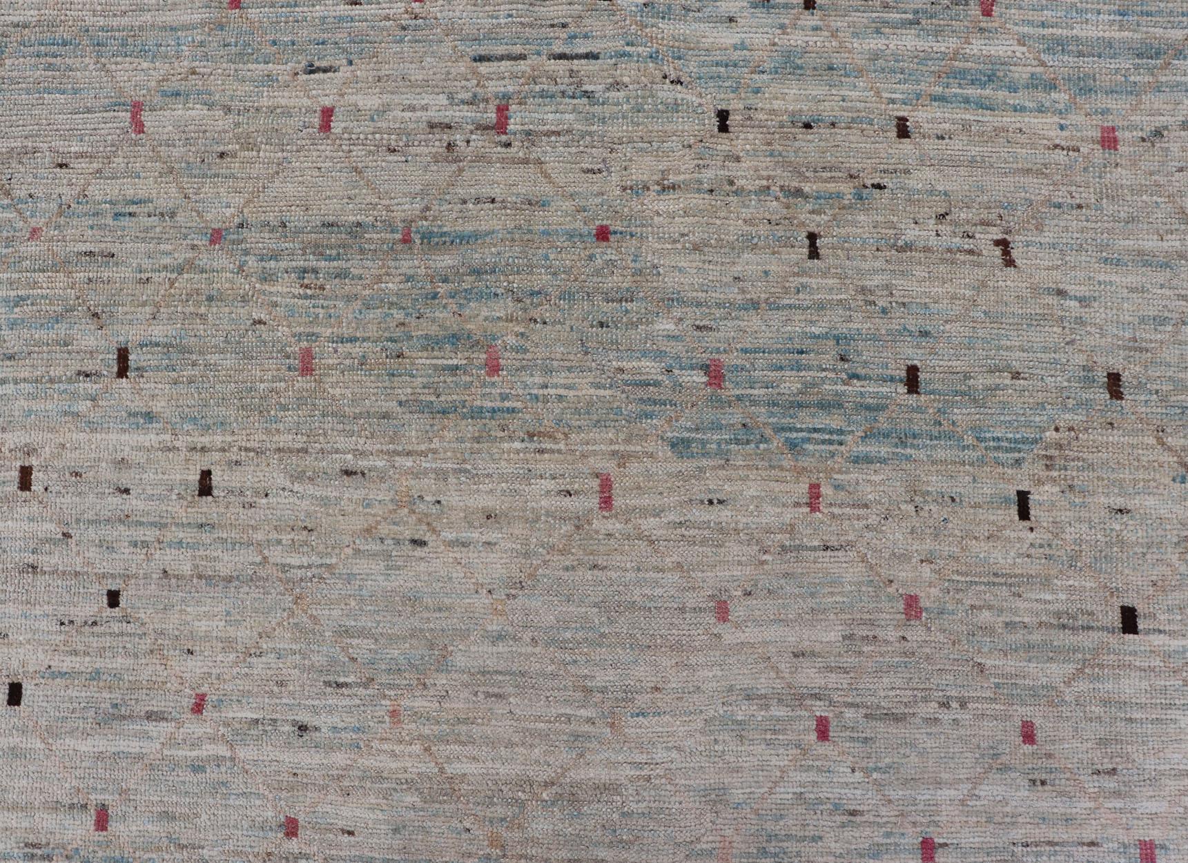 Tapis moderne d'Afghanistan à motifs modernes sur toute sa surface en vente 1