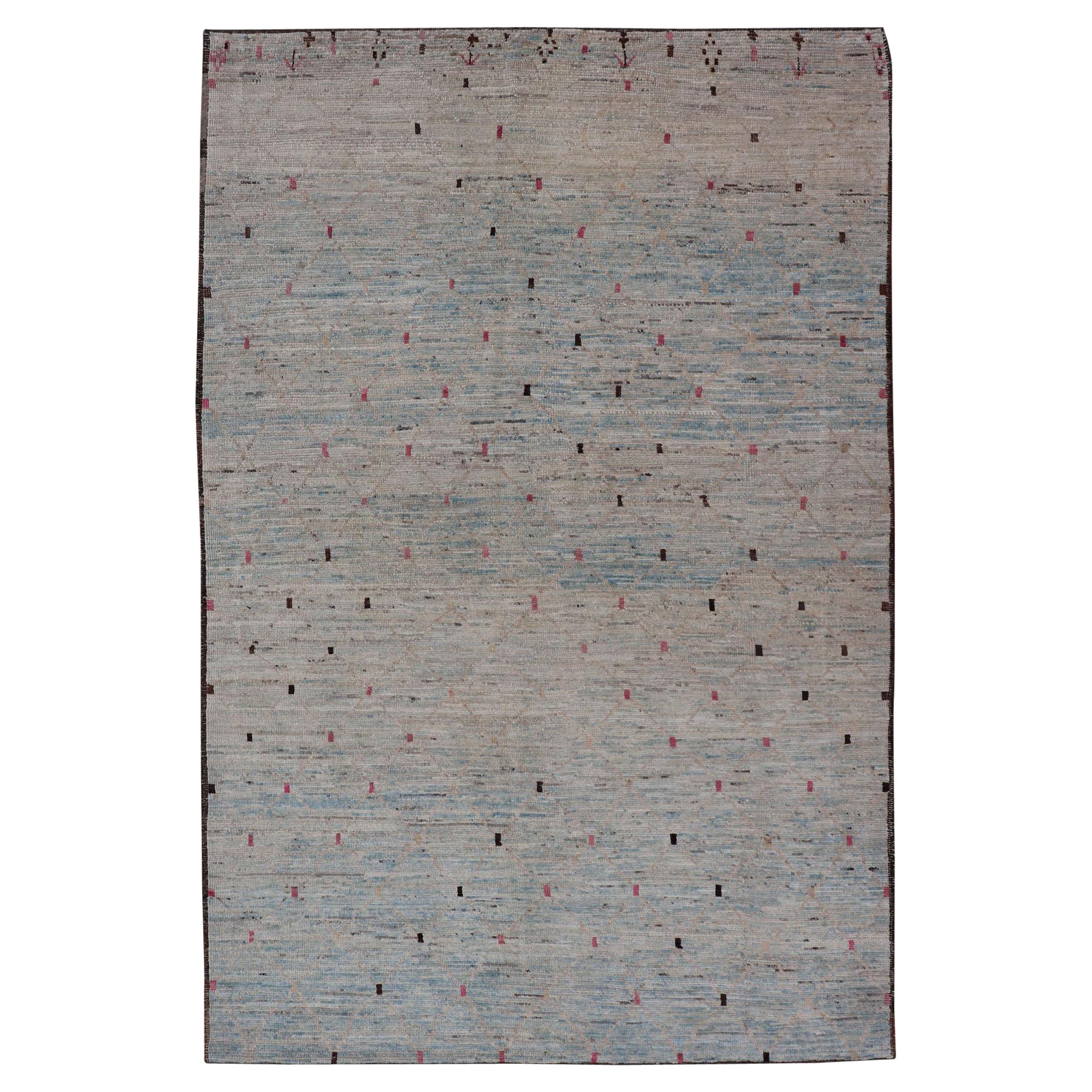 Tapis moderne d'Afghanistan à motifs modernes sur toute sa surface