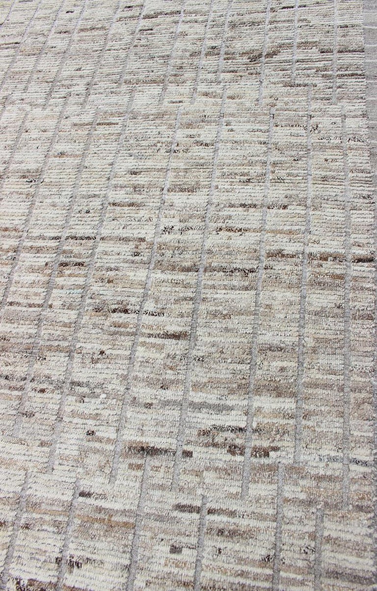 Modern Afghanistan Rug with AllOver Pattern in Muted Tones For Sale at