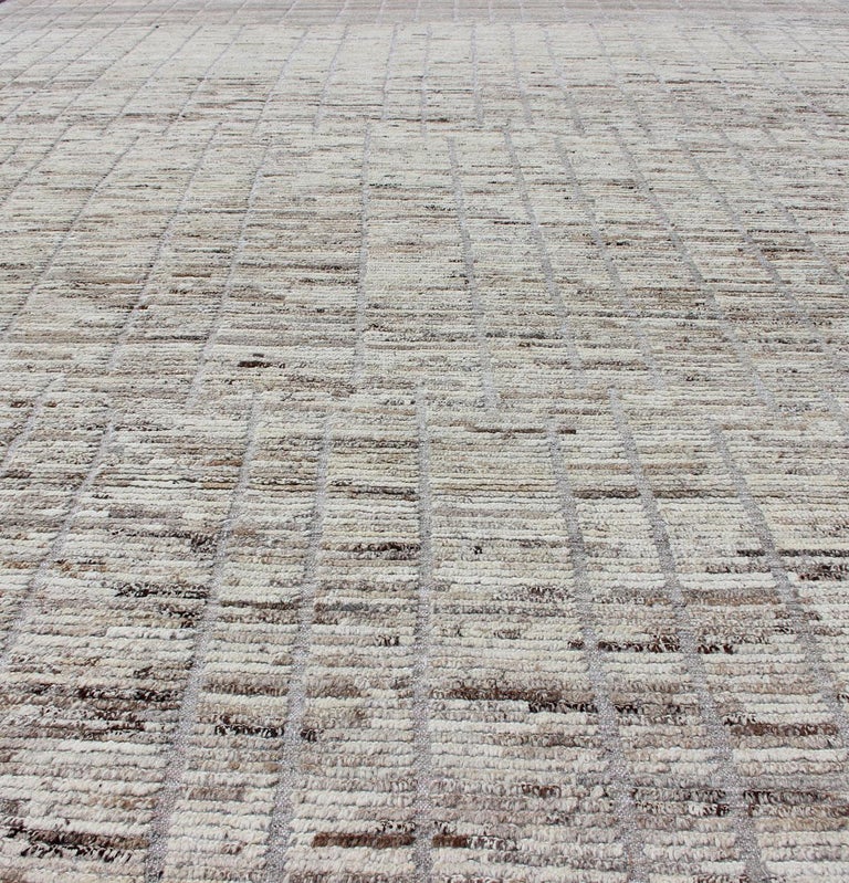 Modern Afghanistan Rug with AllOver Pattern in Muted Tones For Sale at