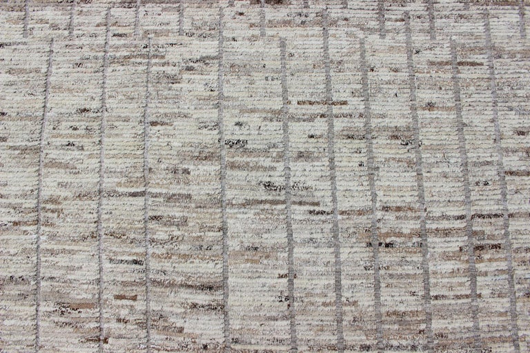 Modern Afghanistan Rug with AllOver Pattern in Muted Tones For Sale at