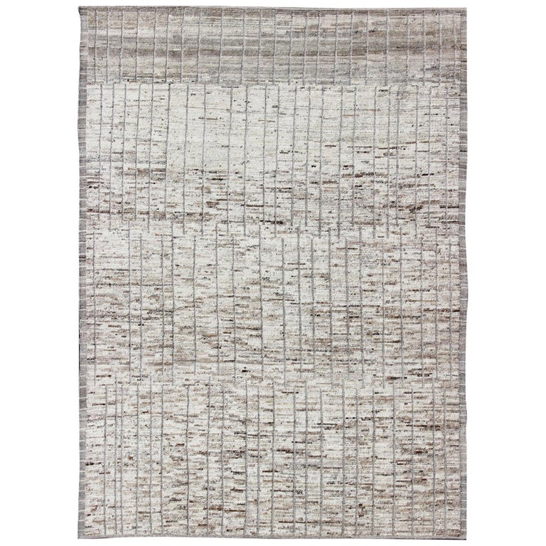 Modern Afghanistan Rug with AllOver Pattern in Muted Tones For Sale at