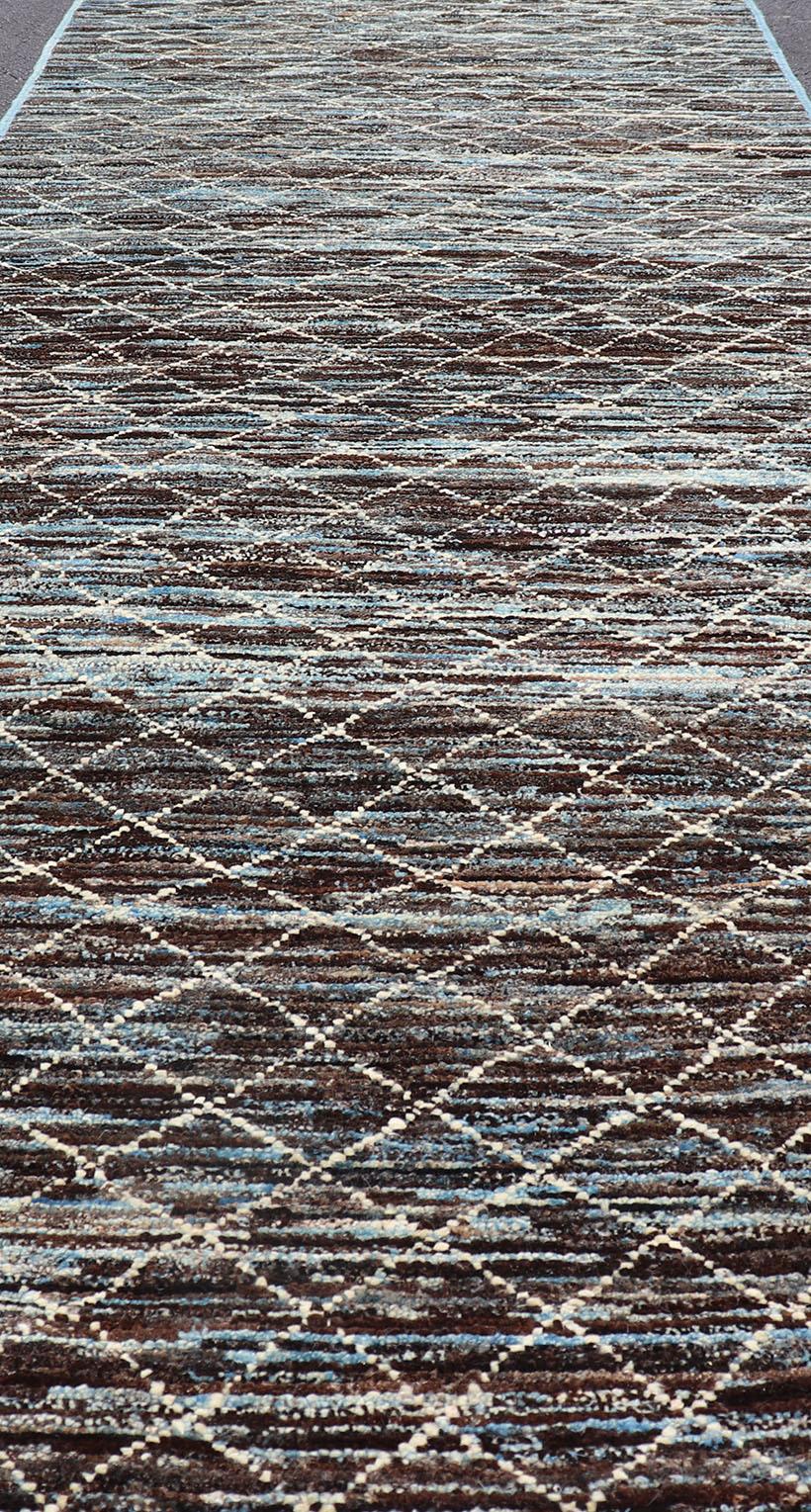 Runner moderno per l'Afghanistan in toni neutri con un design discreto in vendita 1