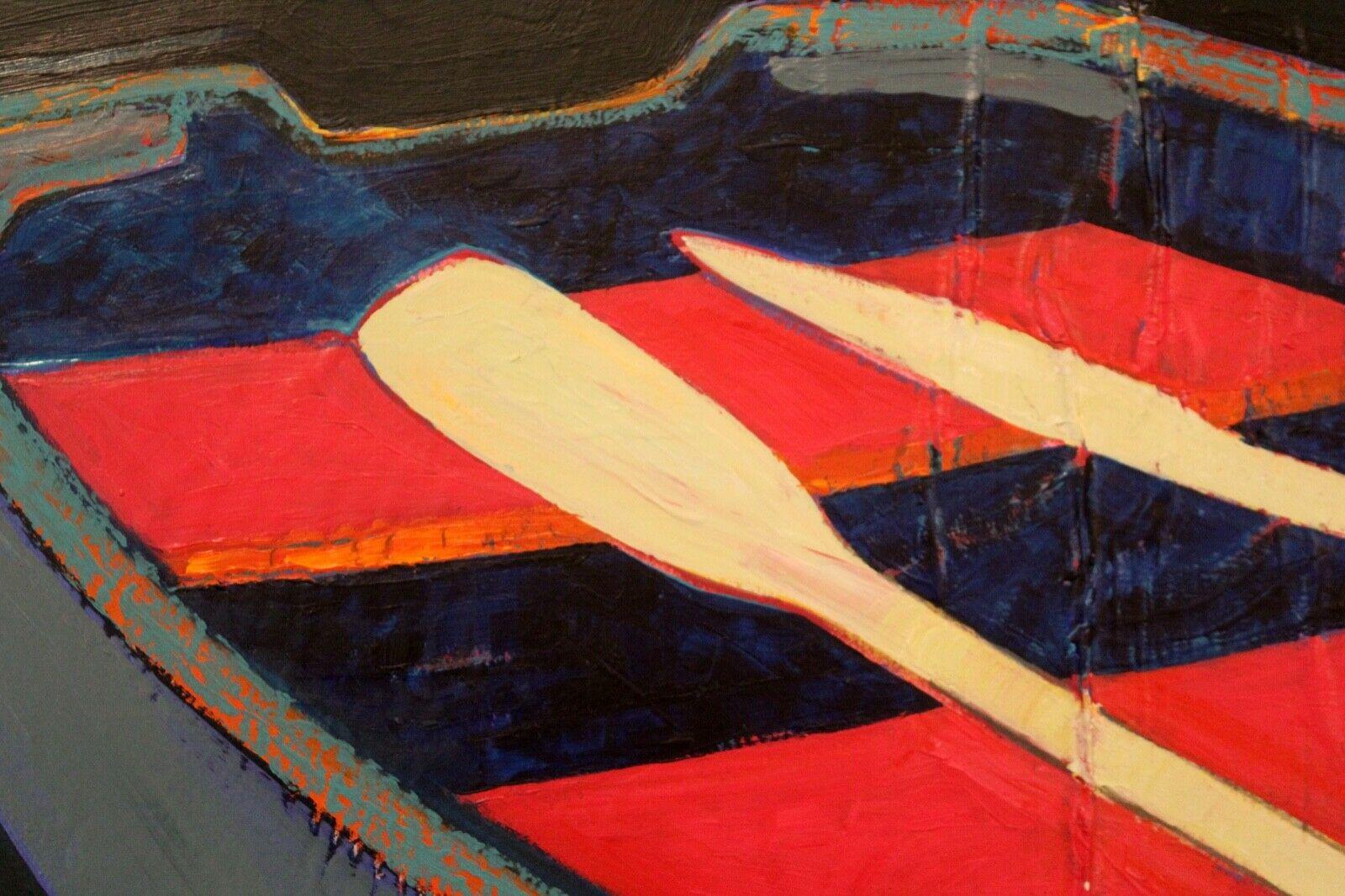 Modern African American Folk Art Acrylic Large Painting on Canvas 1